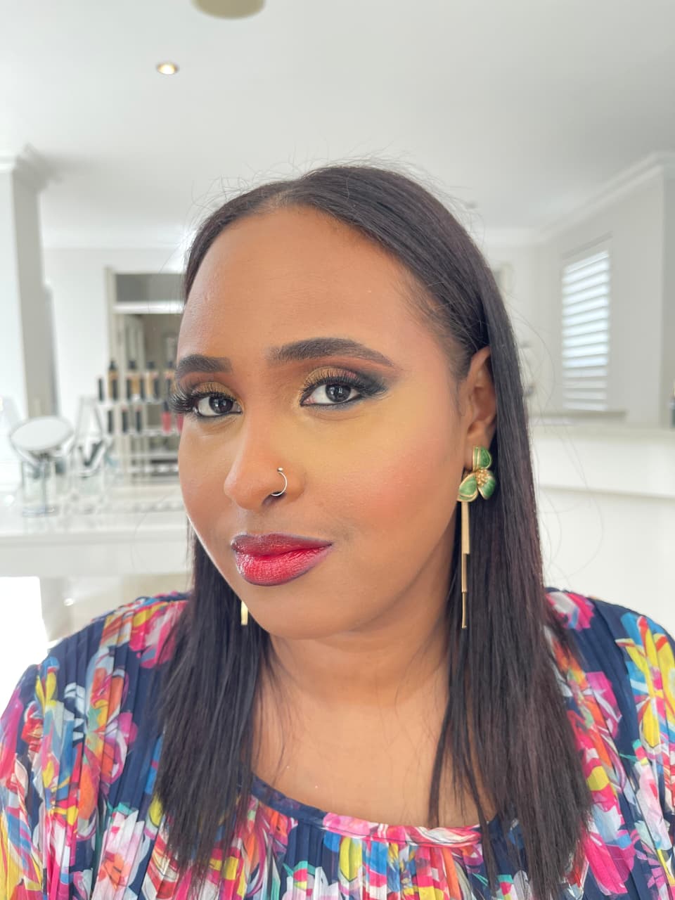 Soft glam makeup result