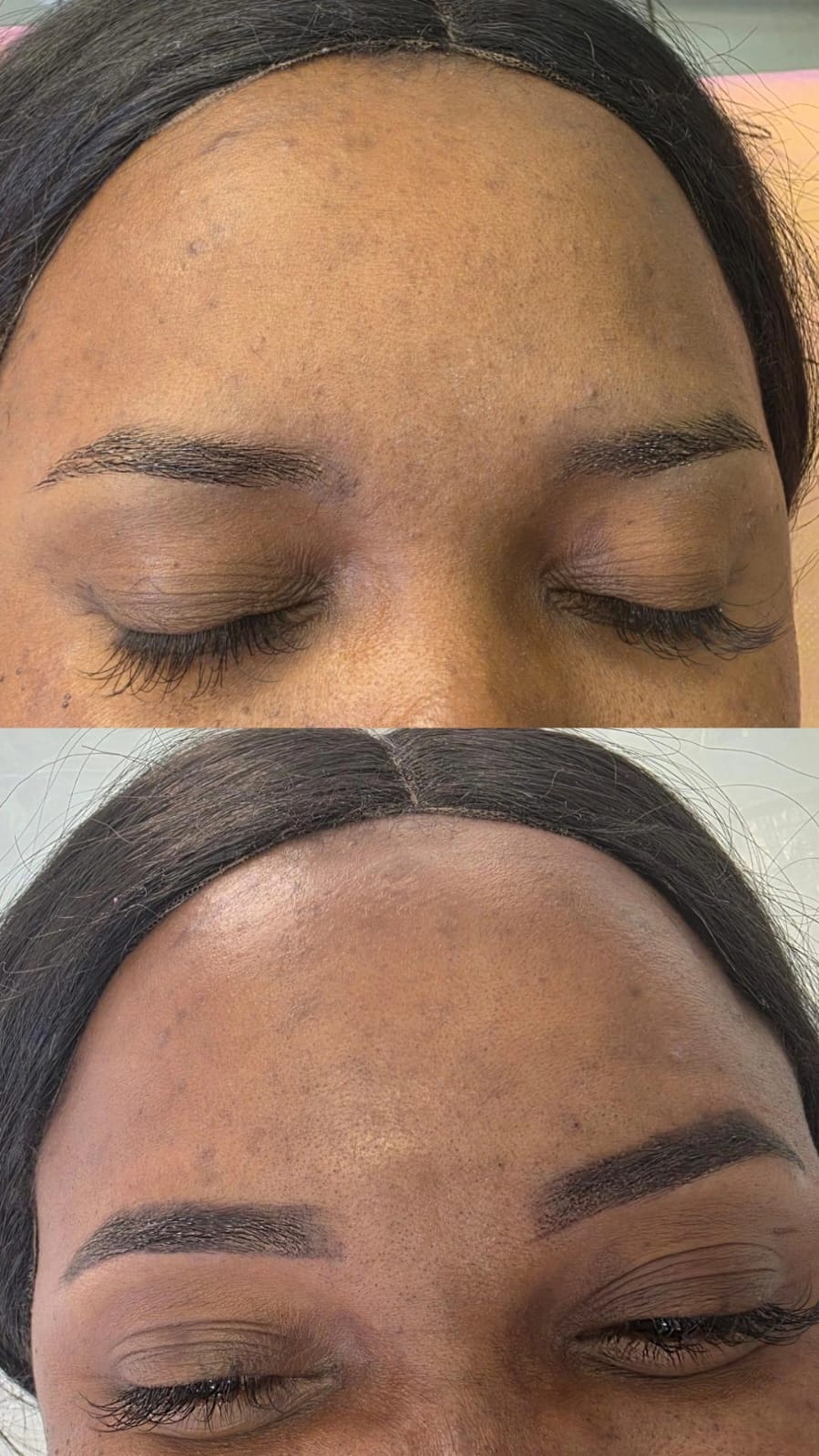 Ombre brows before and after result